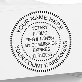 Acorn Sales Co Arkansas Notary Stamp Self-Inking - Round, 1-5/8 Size, State Board Compliant Notary Stamp AR - Ideal for Notary Public in Arkansas - and Easy-to-Use Notary Stamp, AR Notarial Seal