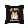Funny Corgi Dog Buttocks Tee Nothing Butt Happiness Throw Pillow