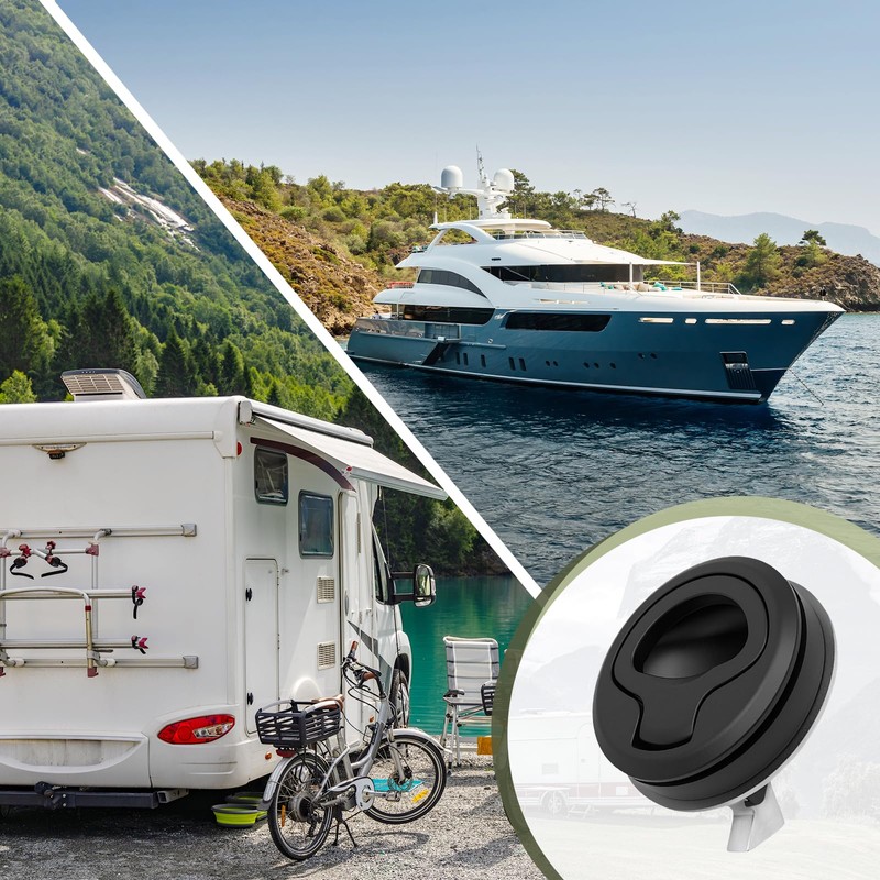 Sharplace Black Boat Deck Latch Flush Pull Round Pull Latch
