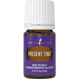 Present Time Essential Oil Blend - 5 ml - Uplifting Aroma for Being in The Moment - 100% Pure Aromatherapy Blend with Neroli, Black Spruce, Ylang Ylang, and Sweet Almond Oil