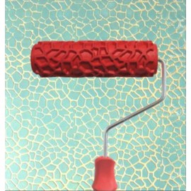 Greek Art 7" DIY Patterned Paint Roller Decorative Rubber Roller Decorative Art Roller Texture Roller with Plastic Handle - More Than 300 Patterns (Pattern AE7)