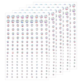 uxcell 810 Pcs Rhinestone Stickers, 5 Sheet 3/4/5/6mm Self Adhesive Acrylic Rhinestones, Bling Face Gems Jewel Stickers for Makeup DIY Decorative Crafts Nails, Colorful
