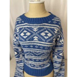 American Eagle Blue Christmas Knit Sweater Size XS