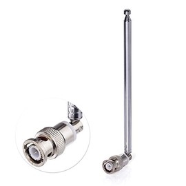 E-outstanding 7 Section Telescopic BNC Male Swivel Antenna,for TV FM Radio Scanners Remote Receivers,and Other Electronics Products