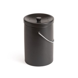 Fox Run Black Ceramic Kitchen Compost Bin for Countertops