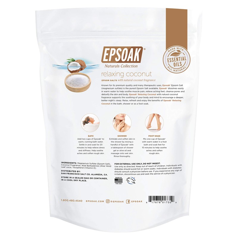 Epsoak Epsom Salt 2 lb. Magnesium Sulfate USP. (Qty. 1