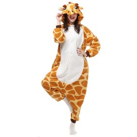 Fzhzcos Animal Onesies Adult Giraffe Costumes One Piece Pajamas for Men Women Unisex Teens
