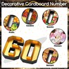 60 Cardboard Numbers for Charcuterie Fillable 13.8'' Black Gold Paper