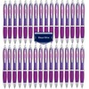 Libetui 50 Ballpoint Pens Purple Set - Blue Ink, Ergonomic