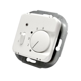 Room Temperature Controller 230 V with On/Off Switch, Alpine White, Suitable for Busch-Jaeger Reflex SI, Si Linear and Duro 2000