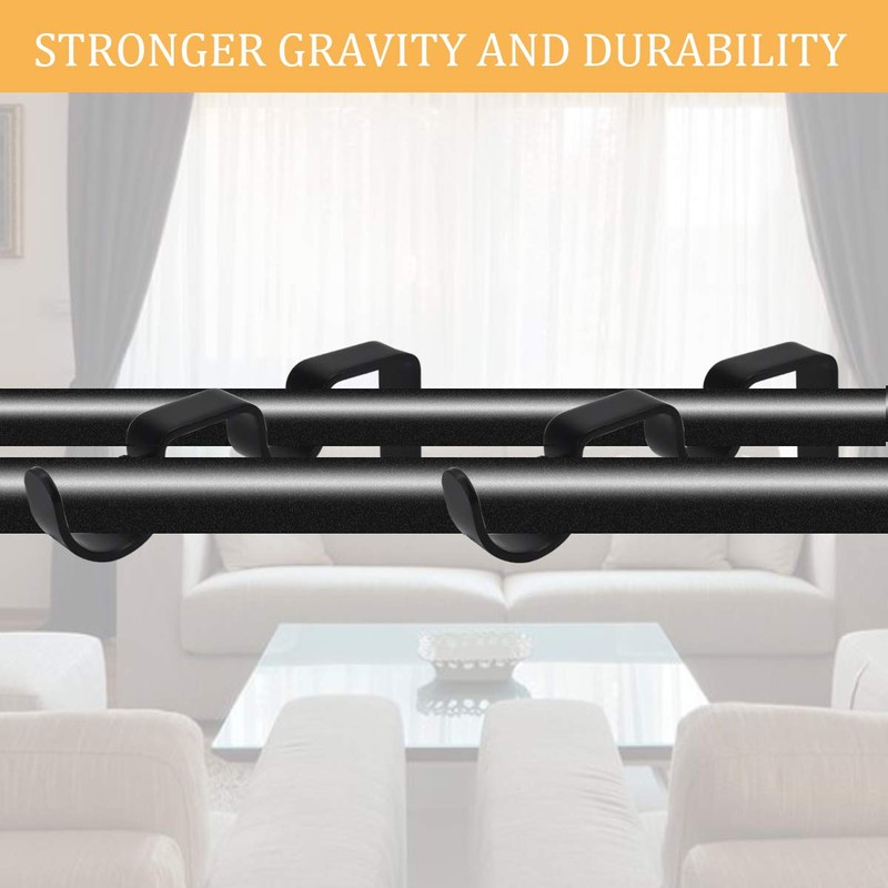3 Pcs Double Curtain Pole Bracket, Curtain Rod Brackets Set,