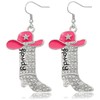 Rhinestone Western Boots Independence Earring Cowgirl Cowboy Enamel Hat Bohemian