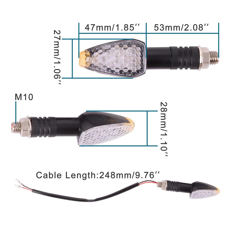 GOOFIT 1 Pair 12 V Motorcycle LED Turn Signals Indicators