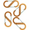 ALPLAKE ® - Pack of 4 Material Carabiners, Double Carabiner,