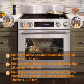 TWQA 5-Pack Stove Knob Safety Covers,Upgraded Press Gas Stove Knob Locks,Durable Design Childproof Oven Knob Locks for Babies and Pets, Sticky and Easy to Install,Black