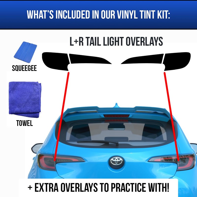 Tail Light Tint Compatible with 2019-2022 Toyota Corolla Hatchback
