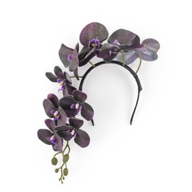 Romantic Flower Headband for Women,Non Slip Headpiece Lace Headband for Wedding Decoration Party Birthday Dance Headwear(Purple)
