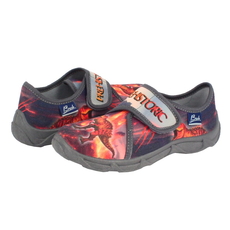 Beck Boys Prehistoric Slippers, gray