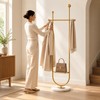 Modern Freestanding Stainless Steel Clothes Rack with Hanging Bar &