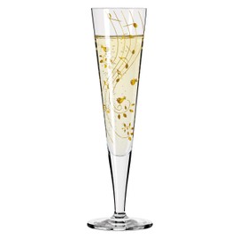 RITZENHOFF 1078202 Champagne Glass 200 ml - Goldnacht No. 2 Series - Elegant Designer Piece with Real Gold - Made in Germany