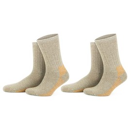 GoWith 2 Pairs Alpaca Wool Socks for Men/Women, Warm Winter Thermal Crew Merino Boot Unisex Heated Socks, Beige L, 6005