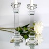 Crystal Candle Holders Set of 2-9.2" Tall Crystal Candlestick Holders