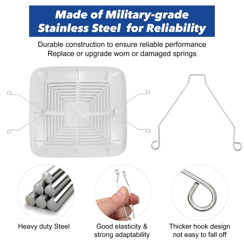 2 Pack S99140187 Replacement Grille Spring Clips for Broan-Nutone Square