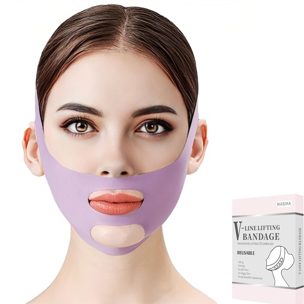 MASIKA Chin Strap for Sleeping，V-Line Mask,，V-Line Lifting Chinstrap，Jaw Exerciser, Reusable