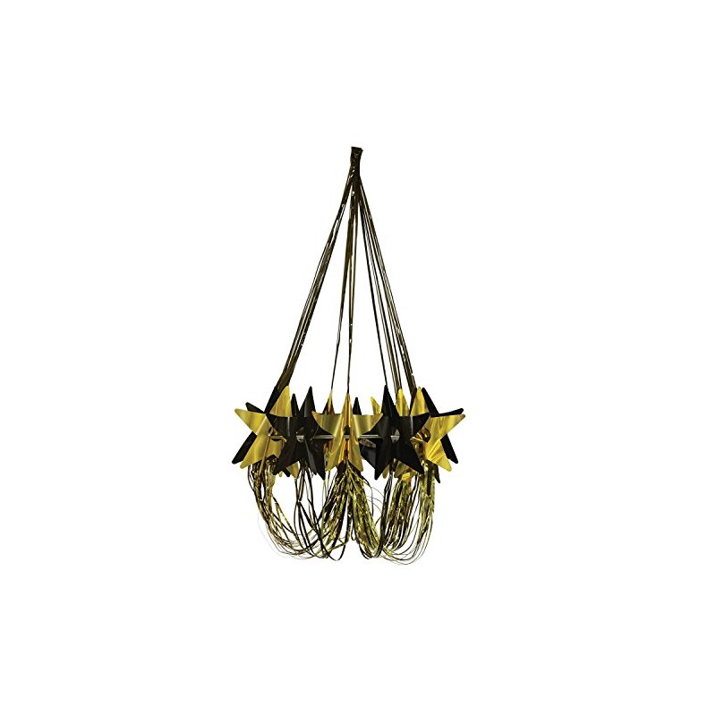 Beistle Party Supplies 54753-BKGD Star Chandelier, 35" (Black/Gold)