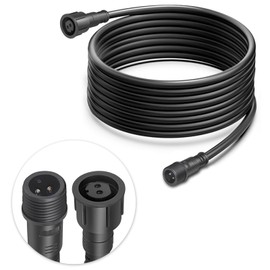 MAD OWL 2 Pin Waterproof LED Wire Connector, 16 AWG 196.8 inch/5M IP68 Male and Female Heads Extension Cable for Indoor and Outdoor LED Strip Light(1 Strip Black)