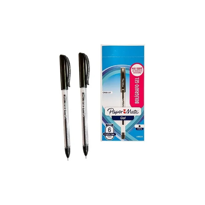 Bolígrafo De Gel Fino Paper Mate 6 Plumas *color