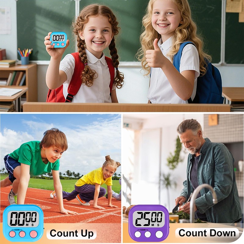8-Pack Kids Digital Timer With 8 pcs Lanyard - Digital