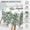 KiuLoam Spring Tablecloth Round 60 Inch Sage Green Eucalyptus Leaf