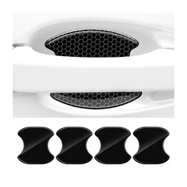 JNNJ Pack of 4 Car Door Handle Shell Protector, Universal Car Door Handle Protective Film, Recessed Grips, Reflective Car Door Cup Protector Protects Handlebars from Scratches (8 x 8 cm)