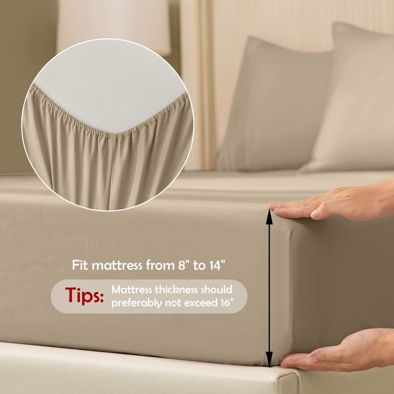 REDKEY Full Sheet Pillowcase Set - 4 Piece Soft Bedding