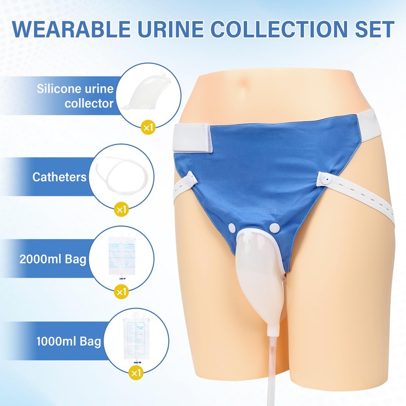 Wearable Urine Collector, Reusable Silicone Urinal for Bedridden &Travel