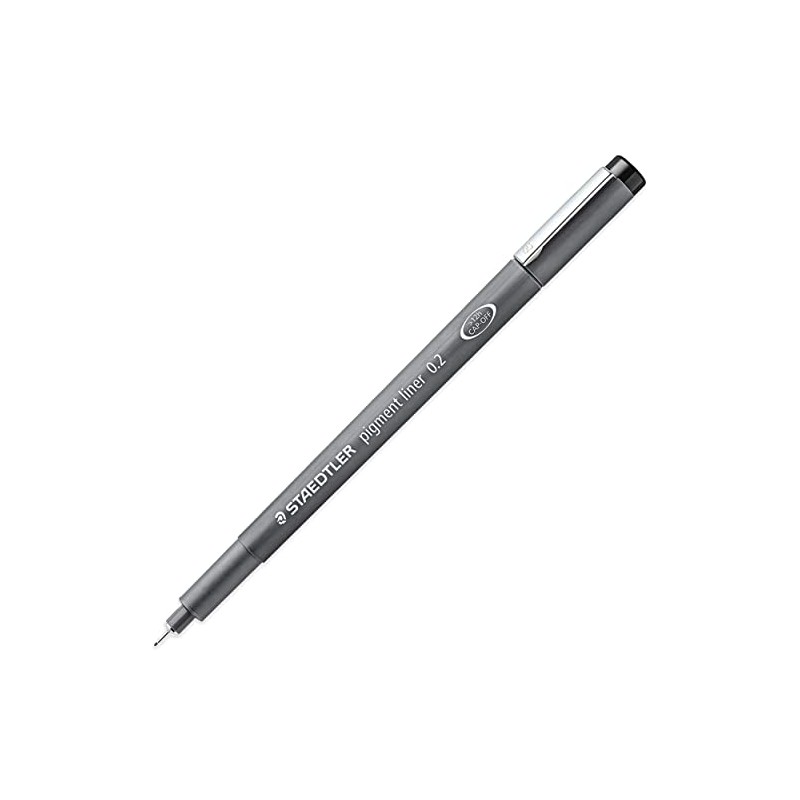 STAEDTLER Pigment Liner Fineliner 0.2mm Tip Black Ink (Pack of