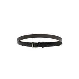 Beams Heart Leather Belt, Croco Stamp, Men's Black, Black