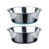Peggy11 New Best Deep Stainless Steel AntiSlip Dog Bowls 2Pack,