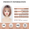 TISHINING Medium Length Bob Wig with Bangs for White Women