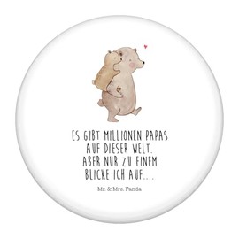 Mr. & Mrs. Panda 50mm Button Papa Bär - Geschenk, Muttertag, Vatertag, Familie, Pin, Vater, Schwester, Vati, Bruder, Anstecknadel, Papi, Danke Papa