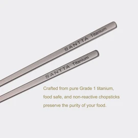 SANTTA Titanium Chopsticks with Compact Carrying Case - Reusable Travel Chopsticks- Lightweight Cutlery for Camping | 2 Pairs