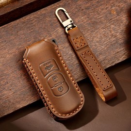 ontto MAZDA CX5 CX4 CX3 CX7 Axela Atenza demio 3 Color Selectable Genuine Leather Smart Key Case Key Cover Key Cover Key Chain Stylish Good Touch Luxury No Radio Interference, 3 button brown