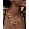 Sanfenly 18k Chunky Gold Necklace for Women Sweatproof, Non Tarnish