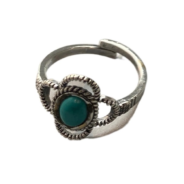 VIE Boho Blossom Crystal Ring, Turquoise