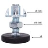 SKIR'CO 8 Pieces Furniture Leveling Feet M8 x 30mm Adjustable