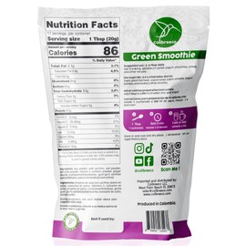 Colibreeco, Plant-Based Green Protein Powder, 12 oz (Pack of 2) Superfood Protein with Spirulina, Turmeric, Ginger, Probiotics for Digestive Support, Nutrition & Energy. Vegan & Chemical-Free.