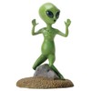 YTC Small Green Colored Alien Figurine Statue with Hands Up Escaping