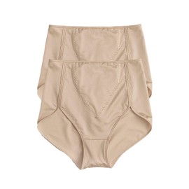 2-Pack High Cut Moderate Control Panties-Leonisa Panties