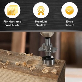 Forstner Drill Bit Set with Depth Stop and Extra Sharp, 13-Piece Wood Drill Bit Set in Most Popular Sizes from Diameter 15-40 mm and Extra Drilling Template for 35 mm Pot Hinges Wood monkeystrong®